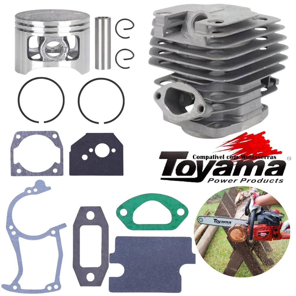 Kit Cilindro + Juntas P/ Motosserra Toyama Tcs58x Tcs58f | Shopee