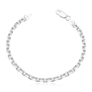 Pulseira Masculina de Prata 925 Cadeado com 21cm e 3mm em Oferta na Shopee
