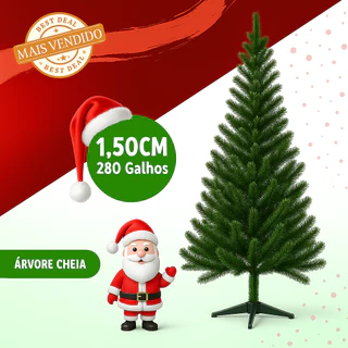 Árvore De Natal Zenx Medali Pinheiro Verde 280 Galhos Grande Cheia 150cm