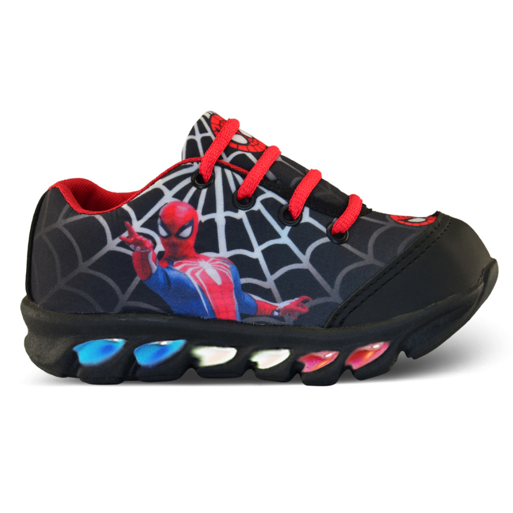 Tenis Infantil Homem Aranha Com Led Que Pisca Masculino Promoçâo