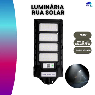 Luminária Pública Poste Rua Solar Led 200w C/sensor Eco200