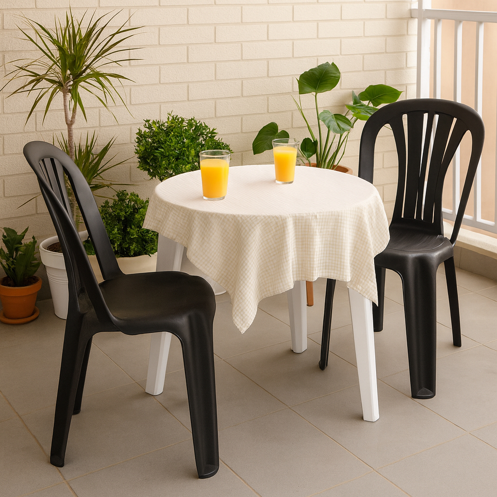 Kit 2 Cadeiras Lisboa com Encosto Vazado Preta