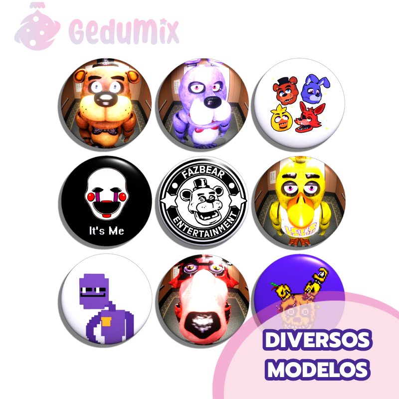 KITs Bottons Broches FNAF Five Nights at Freddy's | Shopee Brasil
