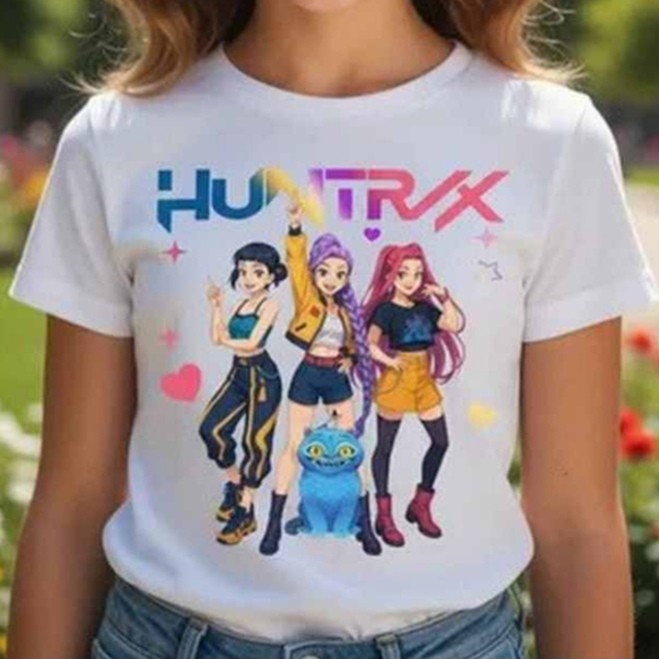 Camiseta Infantil Huntrix Kpop Demon Mira Zoey Rumi Blusa Camisa ...