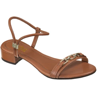Sandália Feminina Salto Baixo  Tira Fina Corrente Dourada Confortável Elegante GiGiL em Oferta na Shopee