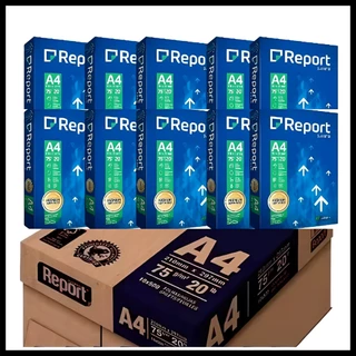 Caixa 10 Resma Papel Sulfite A4 75g Premium Report 5000Mil Folhas cor branco