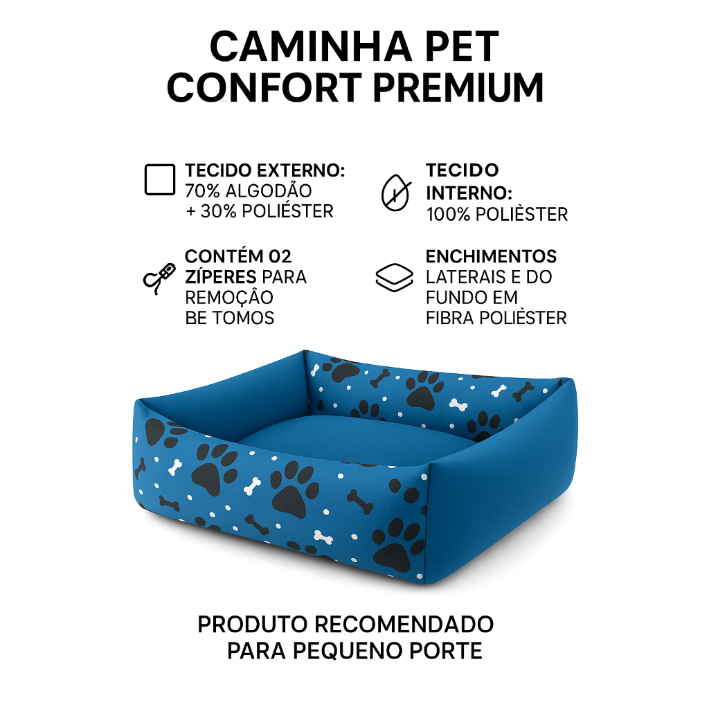 Imagem do produto Cama Caminha Pet Cachorro Gato Lavável + Almofada + Tapete + Manta + Comedouro Bebedouro 5