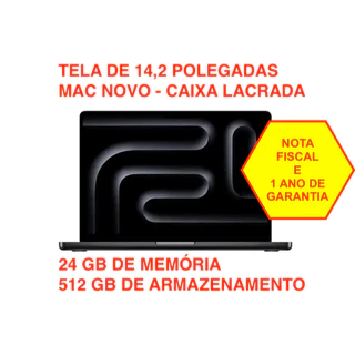MacBook Pro | Chip M4 Pro | 24GB RAM 512gb | SSD Ultrafast | CPU 12‑core | Novo Lacrado |Tela 14°