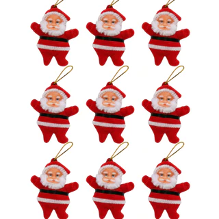 Kit 27 Mini Papai Noel Pendente Enfeite Árvore De Natal Veludo 5cm Decoração Natalina