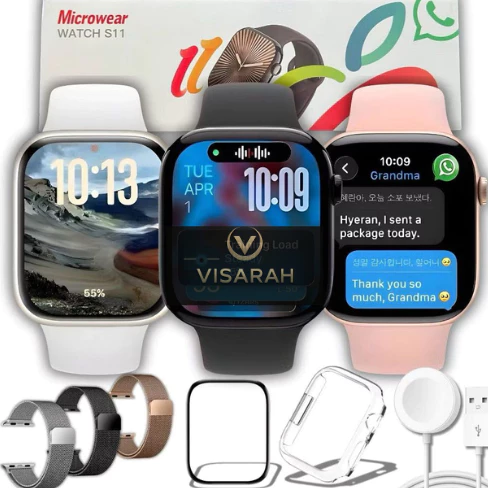 Smartwatch Microwear S11: Um dos Melhores Custo-Benefício de 2025 Relógio Smartwatch S11 Série 11 Tela AMOLED 2.02" HD GPS Monitor Saúde Esportivo 46mm