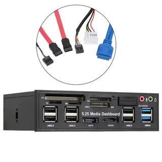Painel Frontal USB 3.0 Audio E-sata esata Leitor Micro SD TF Flash