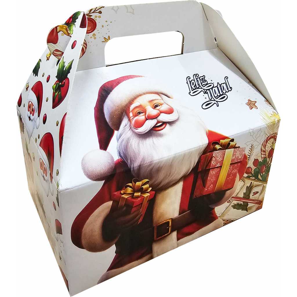 100 Peças - Embalagem Mini Maletinhas Surpresa - Natal Encantado - Papai Noel - Lembrancinhas mini presente