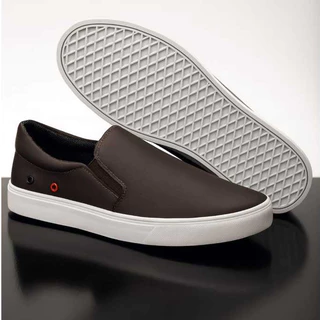 Tênis Sapatênis Iate Original Slip on Calce Fácil Hype Shoes Com Ilhós - Café - Unissex