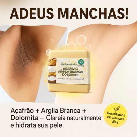 Sabonete de Açafrão, Argila Branca e Dolomita – Clareia Axilas Foliculite e Ilumina a Pele
