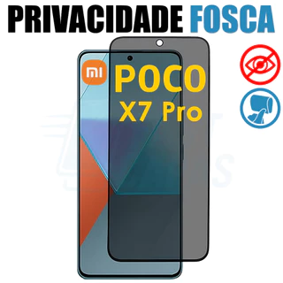 Película Privacidade Fosca para Poco X7 Pro Cerâmica Xiaomi Anti Espião 9D Anti Reflexo 3D Matte