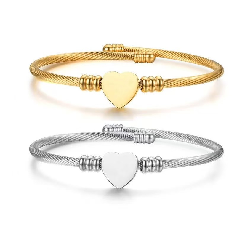 Pulseira feminina De Aço inoxidável trançado Em Formato De Prata e Dourado