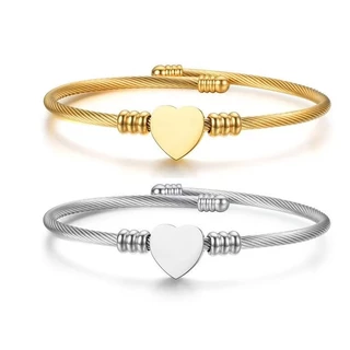 Pulseira feminina De Aço inoxidável trançado Em Formato De Prata e Dourado