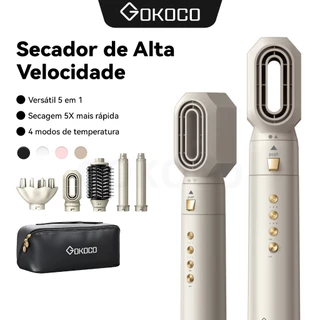 GOKOCO Escova Secadora 5 Em 1 Conjunto De Secador De Cabelo Multifuncional De Alta Velocidade Para Alisar E Enrolar