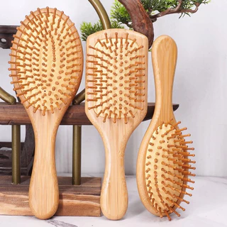 Escova Cerdas Naturais Bambu – Desembaraça Rápido, Massageia o Couro Cabeludo e Reduz o Frizz