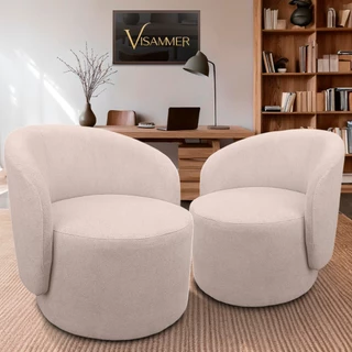 Kit 02 Poltrona Orgânicas Visammer Tecido Bouclê Para Quarto Sala  Estar e Closet , Salão de Beleza em Oferta na Shopee