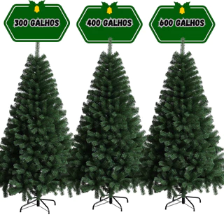 Arvore de Natal Pinheiro Tradicional 1,5m 1,8m 2,1m 300 400 600 Galhos Ajustável Decoração de Natal
