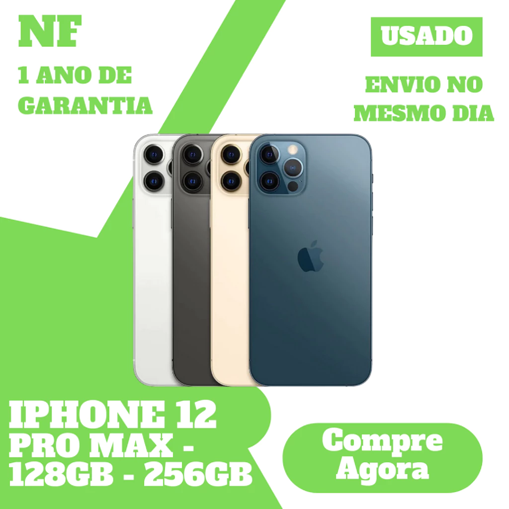 [USADO] iPhone 12 PRO MAX • 128GB/ 256GB/512GB • 4G • Original com Nota Fiscal - Seminovo