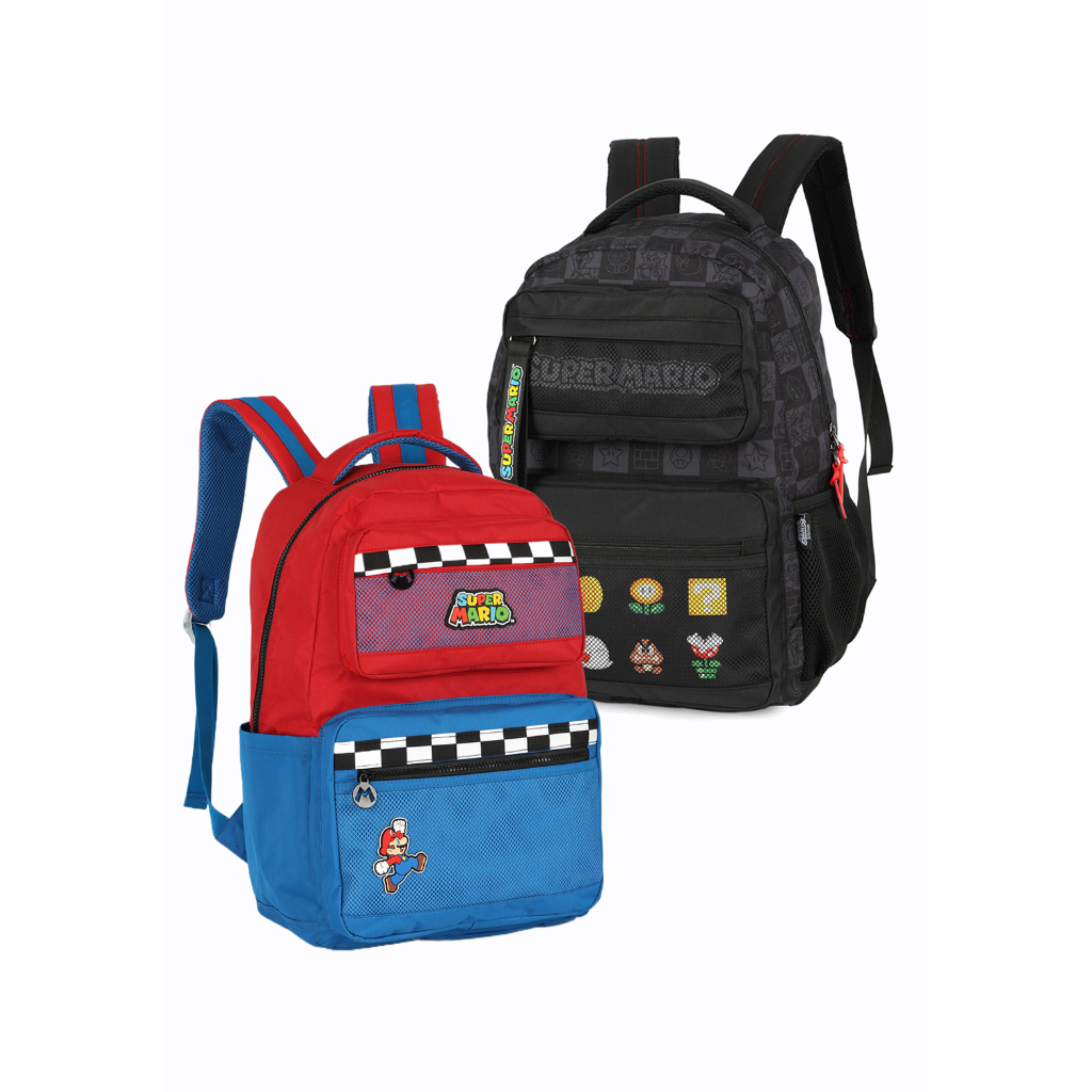 Mochila Escolar Juvenil Mario Bros 45x32cm – Luxcel em Oferta na Shopee