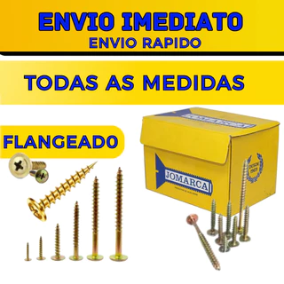 Parafuso chipboard Flangeado 100 Peças JOMARCA – Todas as Medidas | Aço Zincado Dourado | Alta Qualidade