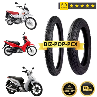 Par de Pneus para Biz 100 125 80/100-14 + 60/100-17 Pop 100 110 Crypton Honda ENVIO RAPIDO