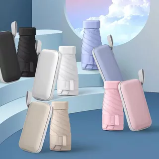 Mini guarda chuva Praia Portátil Dobrável 6-Bone UPF50+ Cápsula Sombra do sol MDL01 em Oferta na Shopee