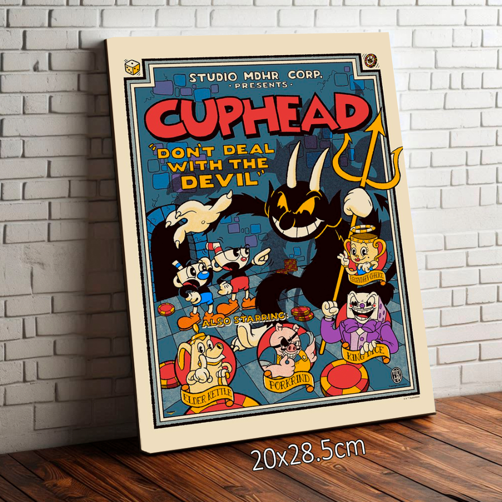 Placa Quadro Decorativo Cuphead Don't Deal With The Devil 20x28