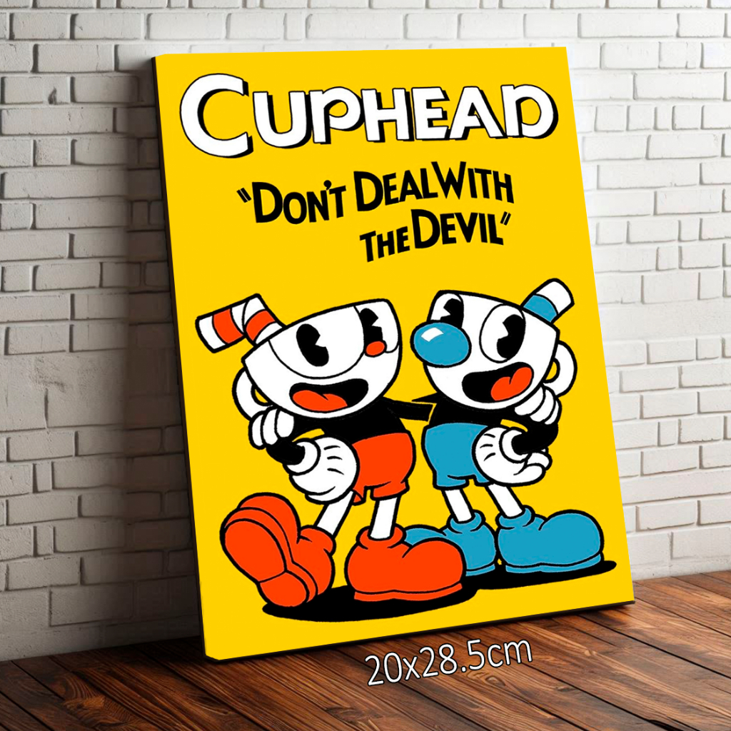 Placa Quadro Decorativo Cuphead Don't Deal With The Devil 20x28