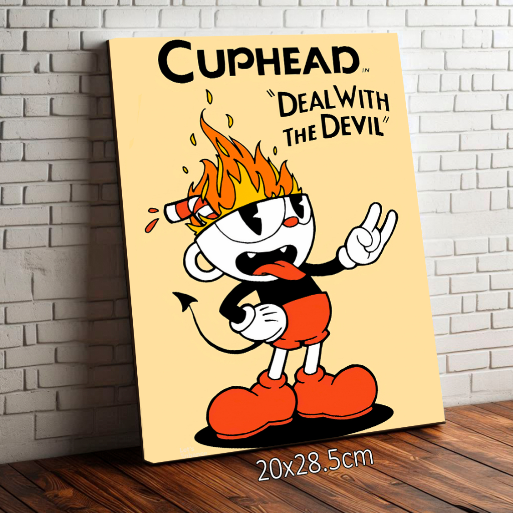 Placa Quadro Decorativo Cuphead Don't Deal With The Devil 20x28