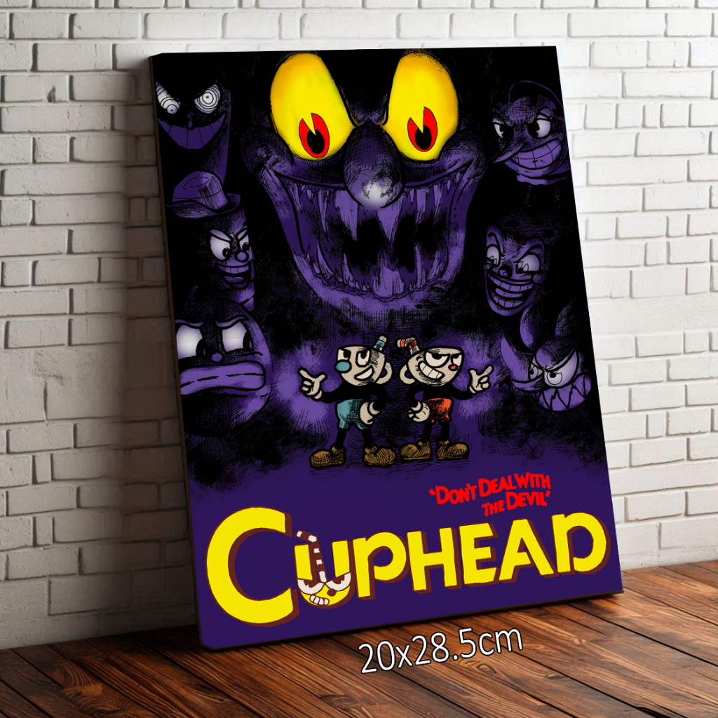 Placa Quadro Decorativo Cuphead Don't Deal With The Devil 20x28
