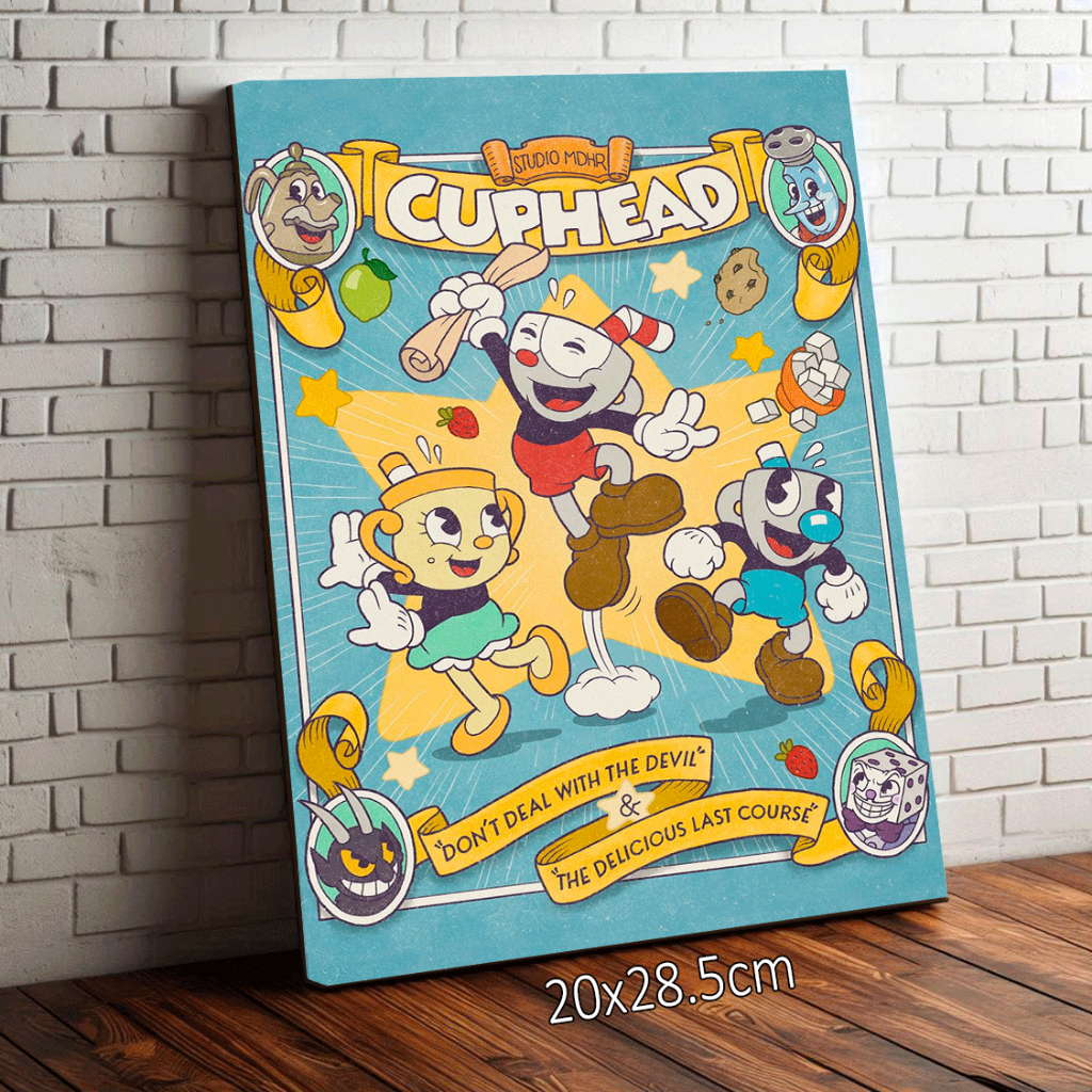 Placa Quadro Decorativo Cuphead Don't Deal With The Devil 20x28