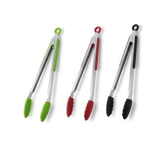 Pegador Pinça Silicone Inox 26,5 Cm Alimentos Salada Cozinha