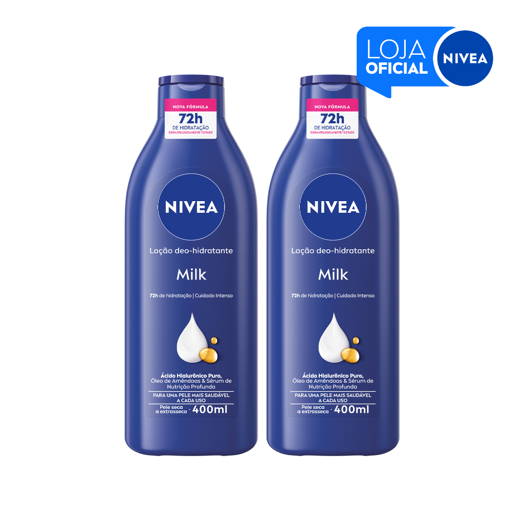 KIT NIVEA Loção Hidratante Milk Pele Seca a Extrasseca 400ml 2 Unidades | Shopee Brasil