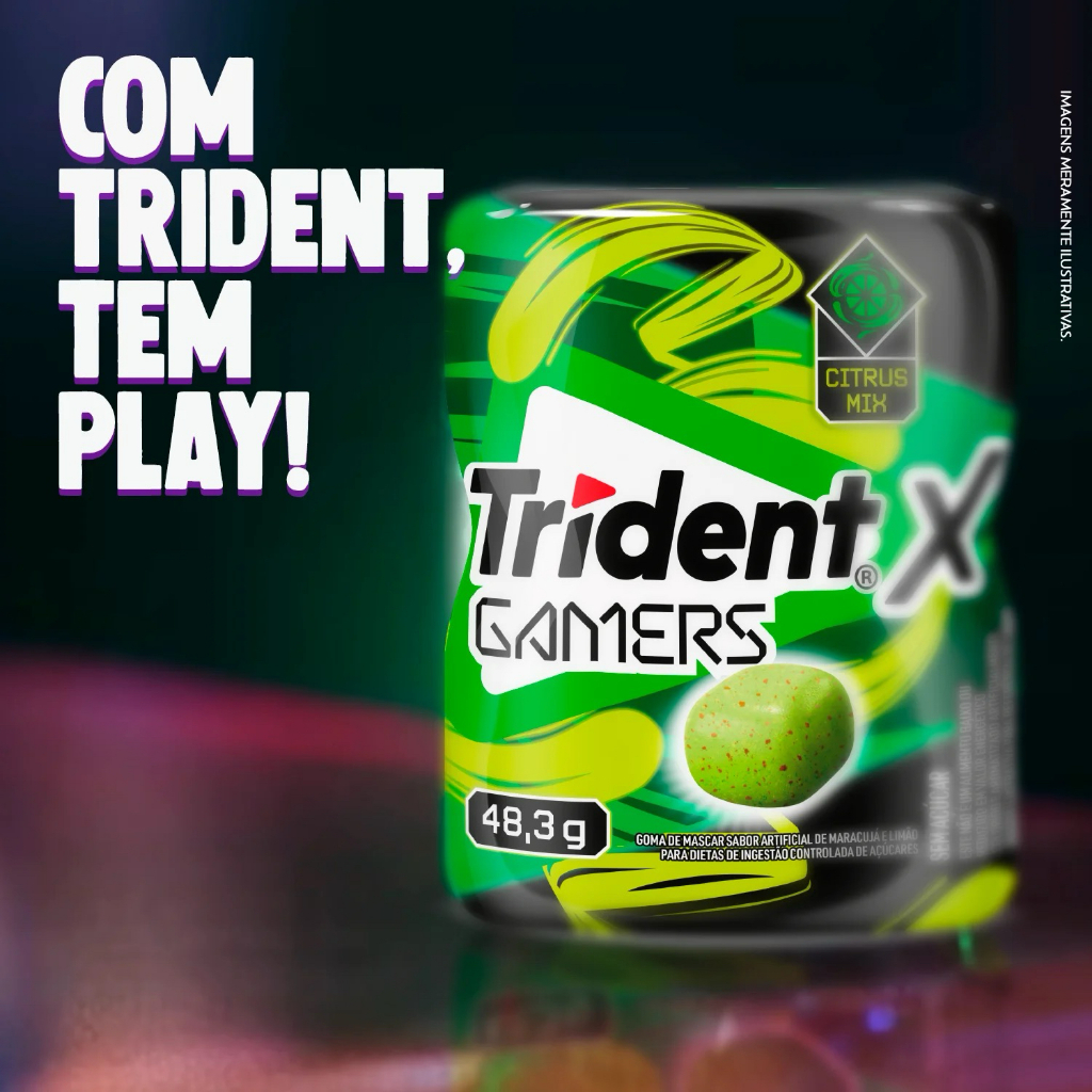 Trident Garrafa XGamers Citrus Mix Maracujá e Limão 6 Unidades 48