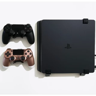 Suporte de parede para PS4 Slim/PRO/Fat + suporte para 2 controles DualShock 4