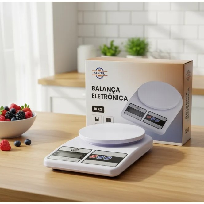 Balança de Cozinha Digital de Precisão Branca 10kg | Shopee Brasil