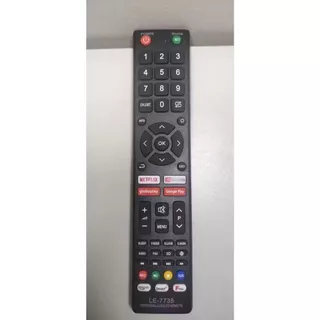 Controle Remoto de TV LCD/LED Universal LELONG/LE-7738 Preto e Branco/Atalho Netflix Youtube