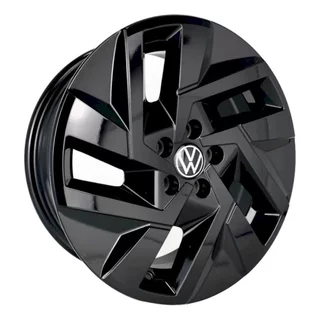 Kit 4 Rodas T-cross Polo Virtus 2025 Aro 16x6 5x100 Black Piano Bicos de Brinde S56