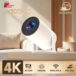 Original HY300Pro 2025 Novo Mini Projetor Portátil 4K HD Quarto Projeção de Parede e Teto