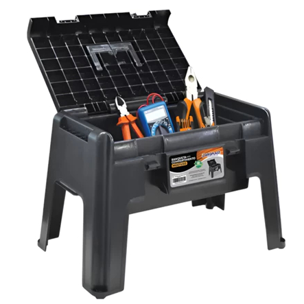 Banqueta Com Compartimento Multiuso Preta - TOY 25833