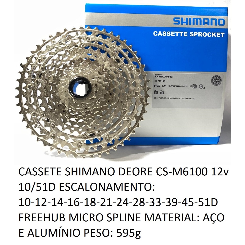 Kit Shimano Deore M6100 12v Completo c/ Cubo Micro Spline 32f