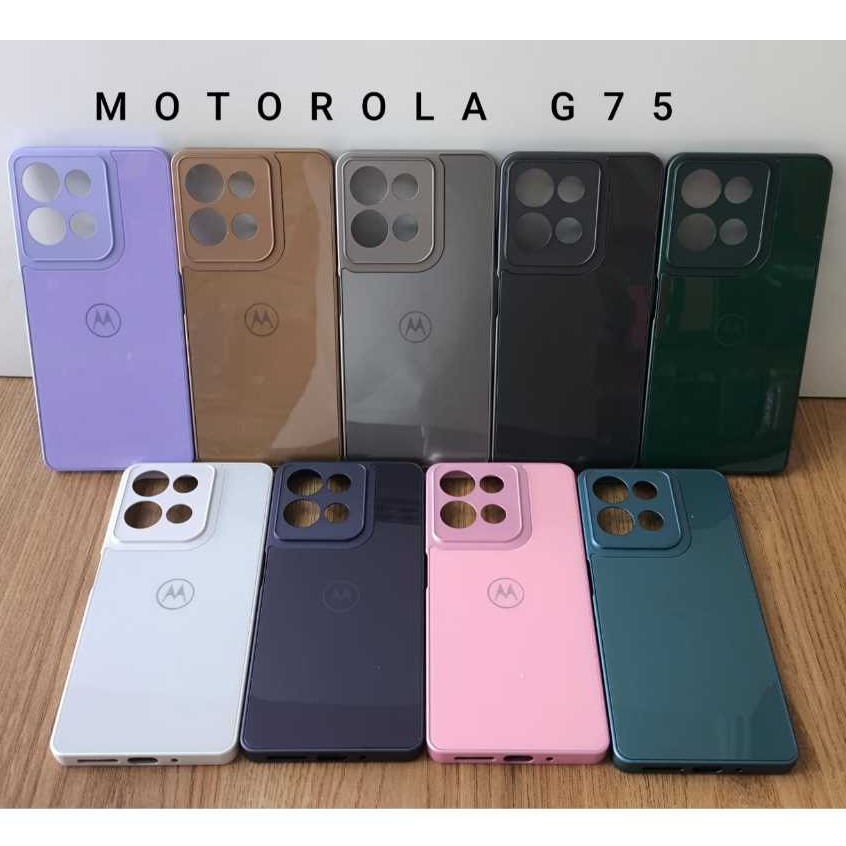CAPA CASE CAPINHA PREMIUM P/MOTOROLA G75 5G INTERIOR AVELUDADO AG-GLASS PHONE CASE ACRILICO