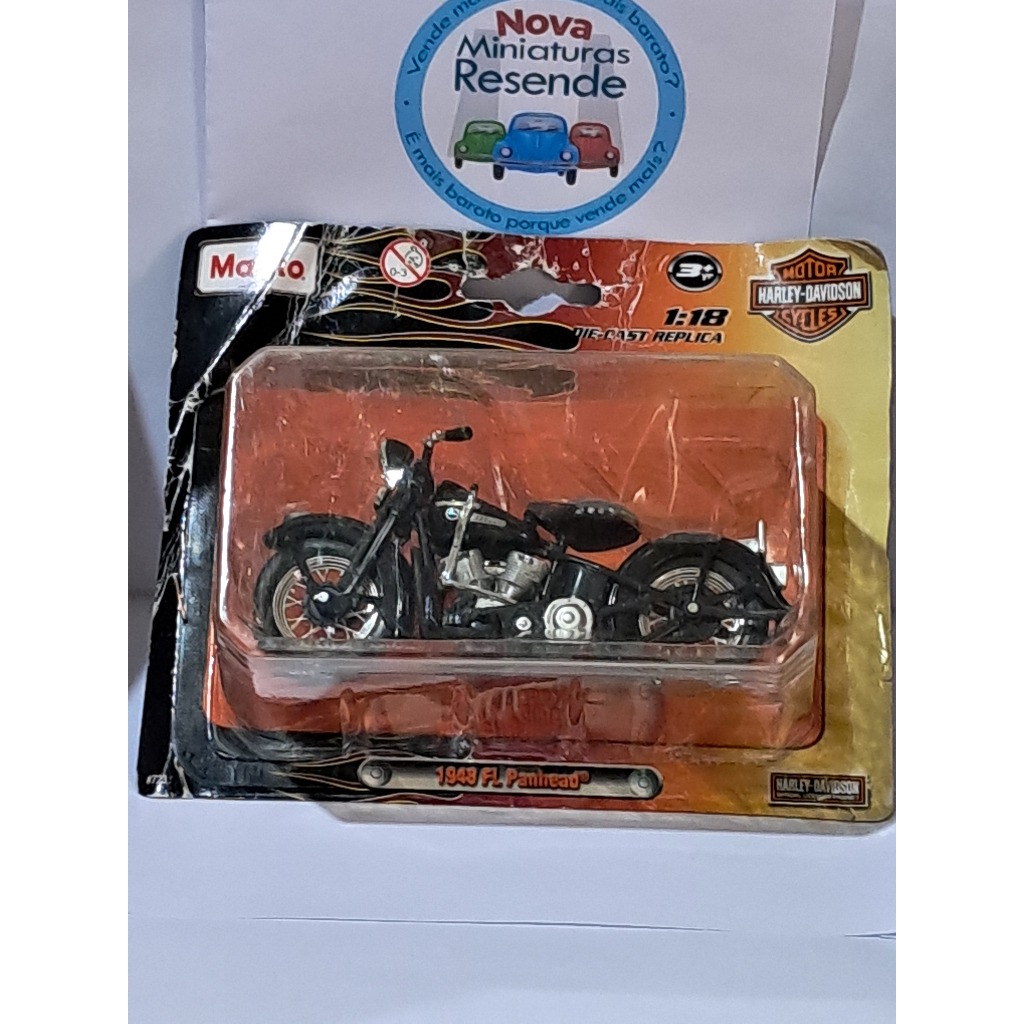 40x20-18-1801a-1/6) Miniatura Maisto Harley-Davidson 1948 FL