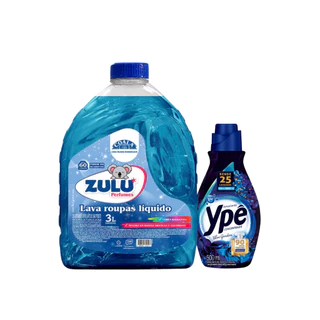 Kit Lava Roupas Zulu 3L Perfumes - Coala + Amaciante 500ml - Ypê em Oferta na Shopee