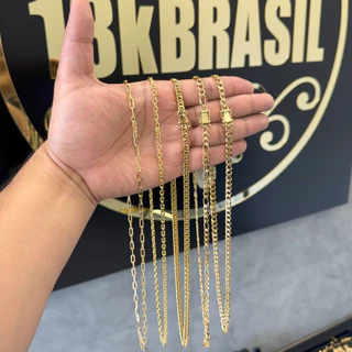 Correntes Grossa Masculina Banhada a Ouro 18k Fecho Gaveta Vários Modelos Cordão Promoção