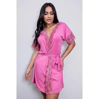 Robe Feminino de Luxo Curto com Detalhe em Renda Robe Microfibra Renda  Lingerie Hobby Feminino roupão confortável em Oferta na Shopee